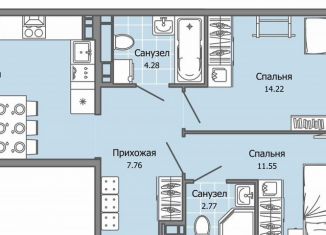 3-ком. квартира на продажу, 63 м2, Ульяновск, Засвияжский район, жилой комплекс Город Новаторов, 2