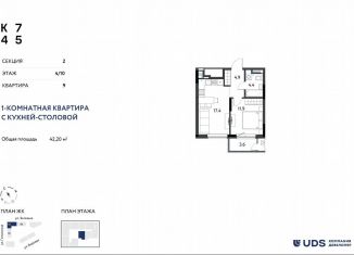 Продаю двухкомнатную квартиру, 41.9 м2, Пермь