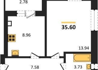 Продается 1-ком. квартира, 35.6 м2, Калининград, Московский район