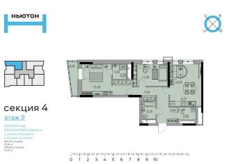 Продается трехкомнатная квартира, 79.1 м2, Пермь, ЖК Ньютон, улица Фридриха Энгельса, 18