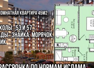 1-комнатная квартира на продажу, 45 м2, Махачкала, проспект Насрутдинова, 162