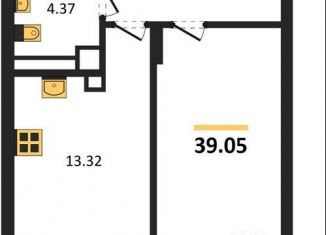 Продажа однокомнатной квартиры, 39.1 м2, Калининград, Батальная улица, 65Б, Московский район