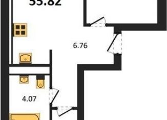 Продается двухкомнатная квартира, 55.8 м2, Калининград, Ленинградский район, улица Героя России Катериничева, 9к2