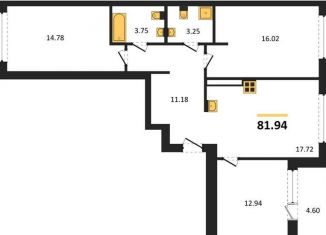 Продам 3-ком. квартиру, 81.9 м2, Калининград, Ленинградский район, Арсенальная улица, 31к1