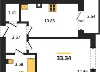 Продаю однокомнатную квартиру, 33.3 м2, Калининградская область