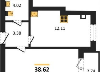 Продам 1-ком. квартиру, 38.6 м2, Калининград, Московский район