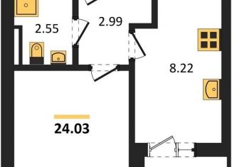 Продаю 1-ком. квартиру, 24 м2, Пионерский, улица Гептнера, 19