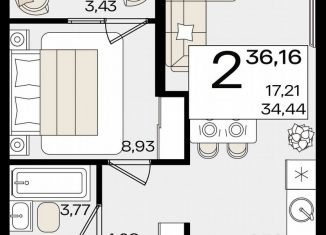 Продажа 1-комнатной квартиры, 36.2 м2, Краснодар, Сормовская улица, 1/2к2, Сормовская улица