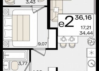 Продам 1-ком. квартиру, 36.2 м2, Краснодарский край, улица Лизы Чайкиной, 1