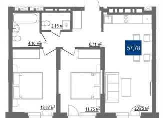 3-комнатная квартира на продажу, 57.8 м2, Новосибирск, Заельцовский район