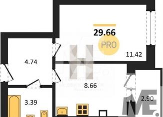 Продается 1-ком. квартира, 29.7 м2, Калининград, Московский район