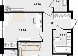 Продажа 2-ком. квартиры, 60.9 м2, Краснодар, микрорайон ХБК