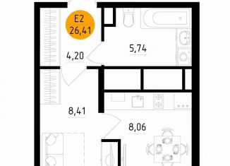 Продается однокомнатная квартира, 26.4 м2, Рязань