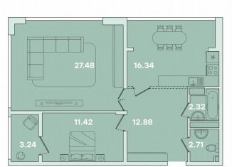 Продаю квартиру свободная планировка, 76.4 м2, Иркутск, Правобережный округ, улица Петрова, 16