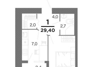 Продаю 1-ком. квартиру, 28.2 м2, Рязань, Московский район