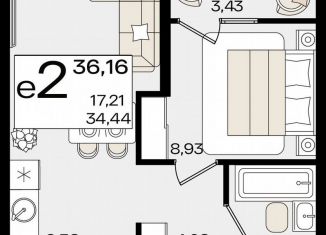 Продажа однокомнатной квартиры, 36.2 м2, Краснодарский край