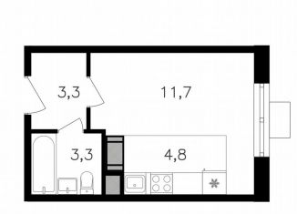 Продам квартиру студию, 23.1 м2, Москва, метро Октябрьское поле