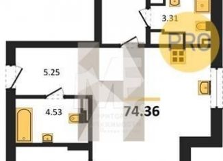 Трехкомнатная квартира на продажу, 74.4 м2, Калининград, Ленинградский район, улица Старшины Дадаева, 55