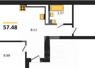 Продажа 2-ком. квартиры, 57.5 м2, Калининград