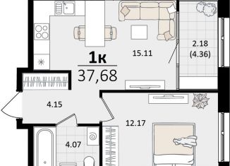 Продаю 1-комнатную квартиру, 37.7 м2, Краснодарский край