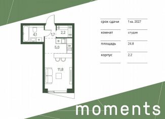 Продается квартира студия, 24.8 м2, Москва, СЗАО, жилой комплекс Моментс, к2.2