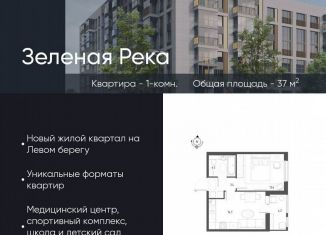 Продам 1-ком. квартиру, 37 м2, Омск, микрорайон Зелёная Река, 1