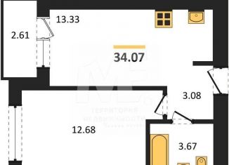 Продам 1-комнатную квартиру, 34.1 м2, Калининград