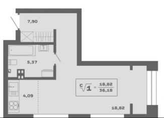 Продам квартиру студию, 36.1 м2, Новосибирск, Заельцовский район, Красногорская улица