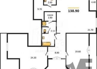 Продается 2-комнатная квартира, 138.9 м2, Калининградская область