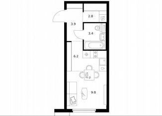 Продается квартира студия, 26.1 м2, Москва