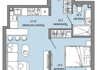 Продается 2-ком. квартира, 33 м2, Ульяновск, жилой комплекс Ультраград, 2