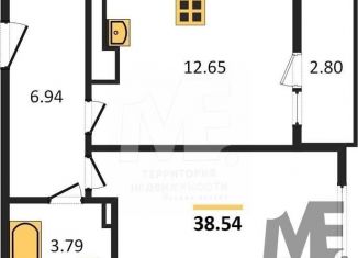 Продаю однокомнатную квартиру, 38.5 м2, Калининград, Московский район, Интернациональная улица, 16