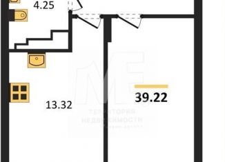 Продам однокомнатную квартиру, 39.2 м2, Калининградская область, Батальная улица, 65А