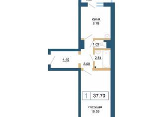 Продам 1-ком. квартиру, 37.7 м2, Красноярск, ЖК Нанжуль-Солнечный