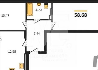 Продаю 2-ком. квартиру, 58.7 м2, Калининград, Московский район, Батальная улица, 65А