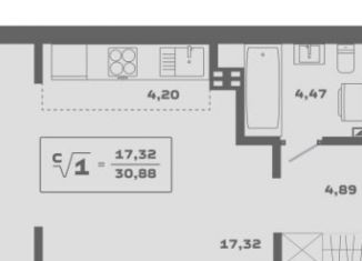 Квартира на продажу студия, 30.8 м2, Новосибирск, Заельцовский район, Красногорская улица