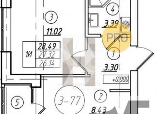 Продажа 1-комнатной квартиры, 27.3 м2, Калининград, Московский район