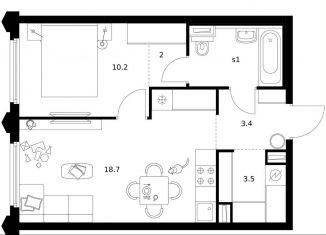 Продажа 1-ком. квартиры, 42.2 м2, Москва