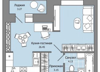 Продается квартира студия, 35 м2, село Первомайский