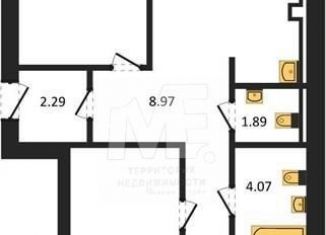 Трехкомнатная квартира на продажу, 76.8 м2, Пионерский, улица Гептнера, 21