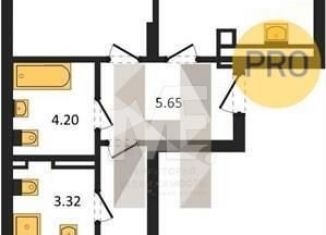 Продаю 2-ком. квартиру, 63.2 м2, Калининград, Батальная улица, 65Б