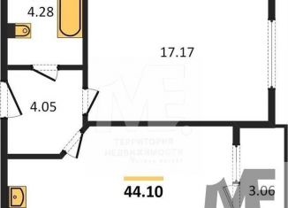 Продается 1-ком. квартира, 44.1 м2, Калининград, Московский район, Интернациональная улица, 18