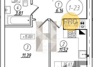 Продаю однокомнатную квартиру, 34.2 м2, Калининград