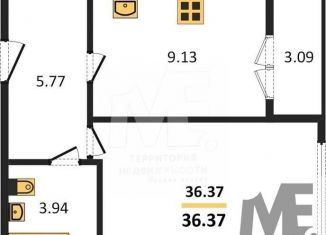 Продам 1-комнатную квартиру, 36.4 м2, Калининград, Новгородская улица, 3Ак5, Центральный район