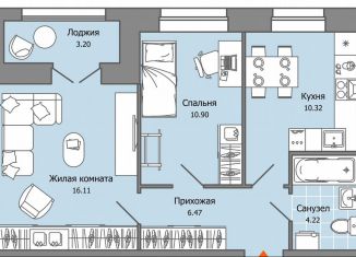 Продаю двухкомнатную квартиру, 50 м2, Ульяновск, жилой комплекс Город Новаторов, 3