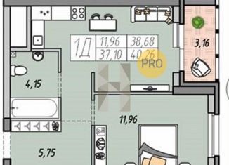 1-ком. квартира на продажу, 38.7 м2, Екатеринбург, улица Печатников, 3, метро Чкаловская