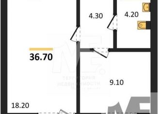 1-комнатная квартира на продажу, 36.7 м2, Калининград, Орудийная улица, 13