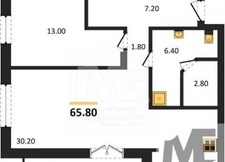 Продается однокомнатная квартира, 65.8 м2, Калининград, Ленинградский район