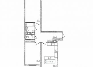 Продаю 2-ком. квартиру, 74.2 м2, Санкт-Петербург, метро Новочеркасская, шоссе Революции, 3к2