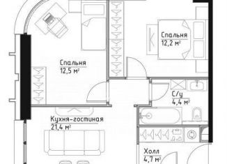 3-комнатная квартира на продажу, 58 м2, Москва, Дубининская улица, 59Б